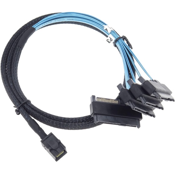 EDIMS Mini SAS to SAS Cable Breakout  HD SFF-8643 to SFF-8482 29Pin Sata Power - Picture 5 of 10